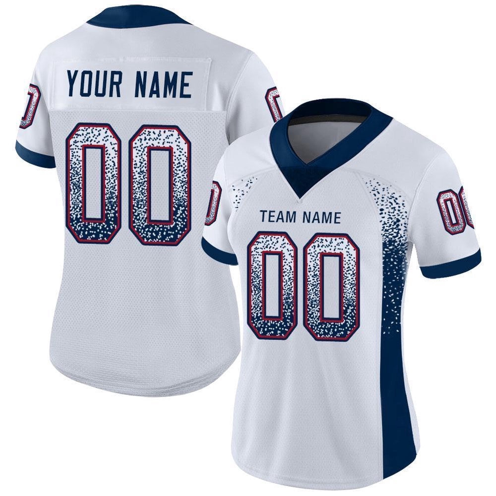 White Navy Red Mesh Drift Fashion Football Jersey, Personalized Football Jersey, Football Team Jersey, Football Outfits White Navy Red Mesh Drift Fashion Football Jersey, Personalized Football Jersey, Football Team Jersey, Football Outfits