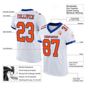 White Orange Royal Mesh Authentic Football Jersey Personalized Football Jersey Football Team Jersey Football Outfits 2 s2tznk.jpg