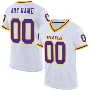 White Purple Gold Mesh Authentic Throwback Football…