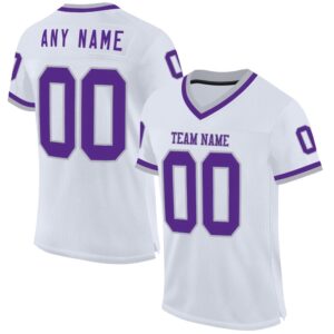 White Purple Gray Mesh Authentic Throwback Football…