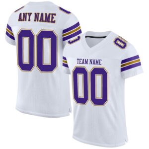 White Purple Old Gold Mesh Authentic Football…