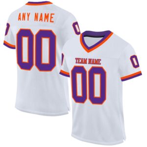 White Purple Orange Mesh Authentic Throwback Football…