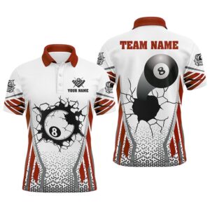 White Red 8 Ball Pool Cracked Wall…