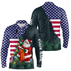 American Flag Christmas Santa Golf Pattern Custom Men s Xmas Golf Outfits Men Golf Polo Shirt Golf Shirts 2 aqgexw.jpg