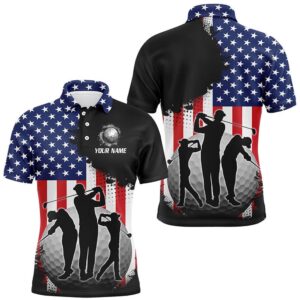 American Flag Men’s Golf Polo Shirts Custom…