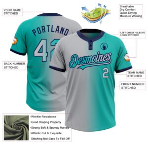 Aqua Gray Navy Gradient Fashion Two Button Unisex Softball Jersey Custom Team Softball Jersey 3 pcpgn1.jpg