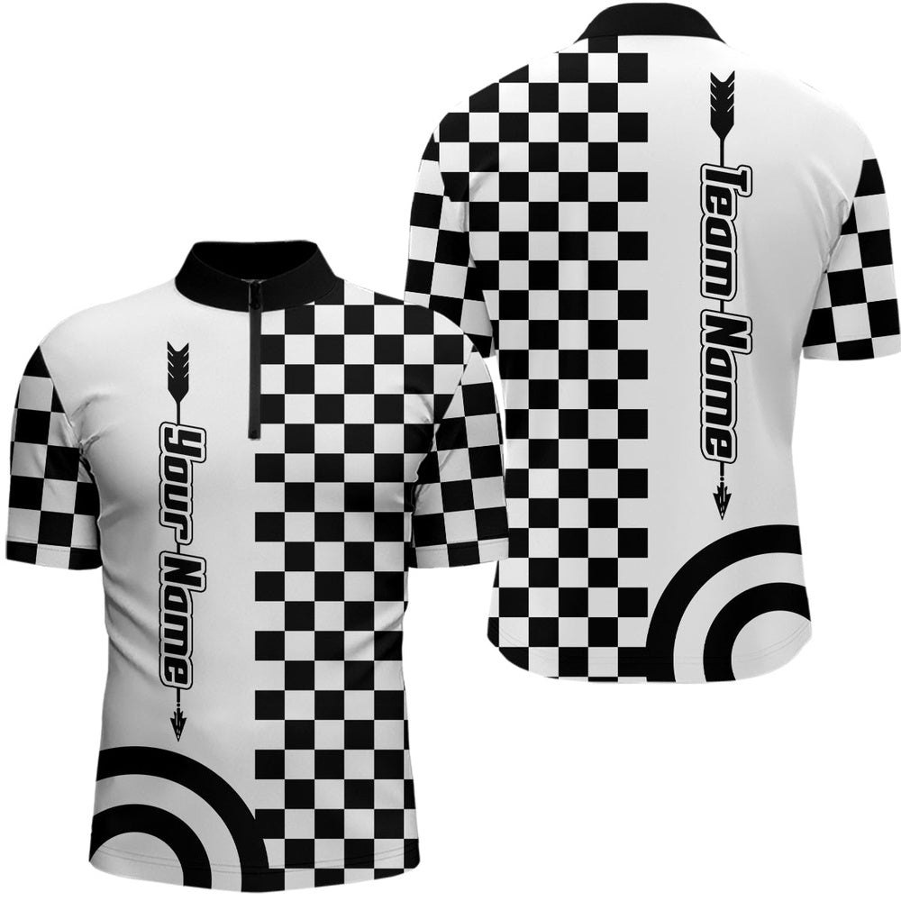Archery Checkerboard Pattern Men Jersey Shirts Best Archery Game Shirts, Custom Archery Team Shirt
