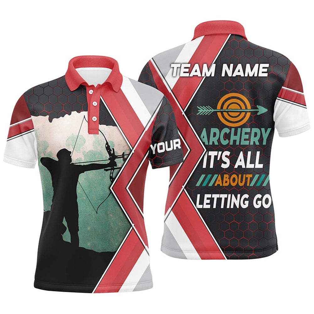 Archery It’s All About Letting Go Custom Name Men Polo Shirts, Funny Bow Archery Polo Shirts, Custom Archery Team Polo Shirt Archery It’s All About Letting Go Custom Name Men Polo Shirts, Funny Bow Archery Polo Shirts, Custom Archery Team Polo Shirt