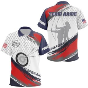 Archery Jersey Target Full Printing Polo Shirts Custom Archery Player Shirts, Custom Archery Team Polo Shirt