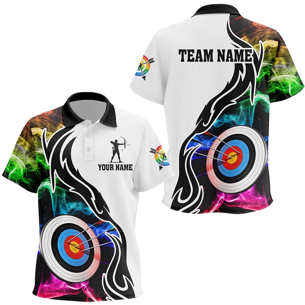 Archery Target Multicolor Smoke Polo Shirts Best Custom Archery Apparel, Custom Archery Team Polo Shirt Archery Target Multicolor Smoke Polo Shirts Best Custom Archery Apparel, Custom Archery Team Polo Shirt