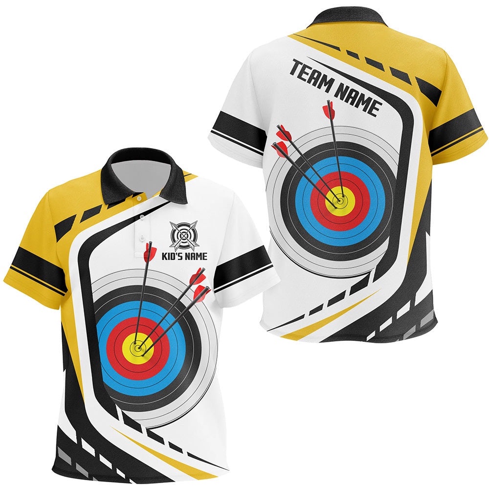 Archery Target Polo Shirts Custom Yellow White Archery Polo, Custom Archery Team Polo Shirt Archery Target Polo Shirts Custom Yellow White Archery Polo, Custom Archery Team Polo Shirt