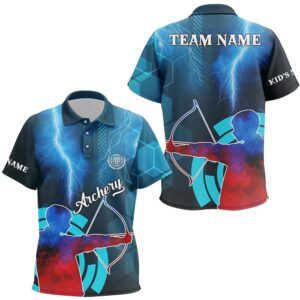 Archery Thunder Lightning Polo Shirts Custom Archery…