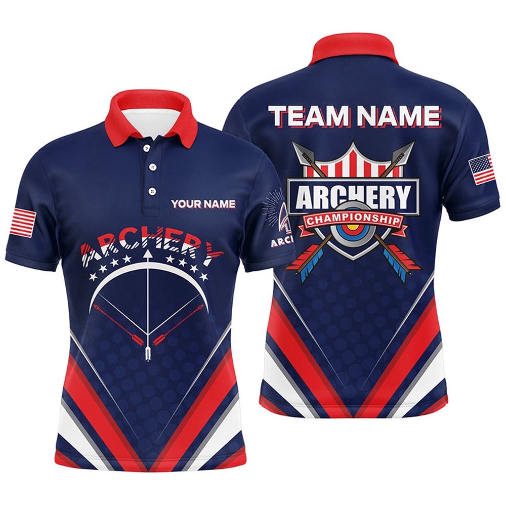 Arrow Bow Archery Polo Shirts For Men, Custom US Flag Archery Championship Shirts, Custom Archery Team Polo Shirt Arrow Bow Archery Polo Shirts For Men, Custom US Flag Archery Championship Shirts, Custom Archery Team Polo Shirt