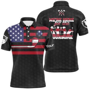 Black American Flag Men’s Golf Polo Shirts…