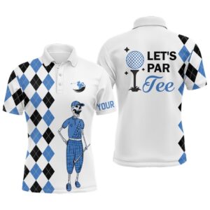 Black And Blue Argyle Pattern Men’s Golf…
