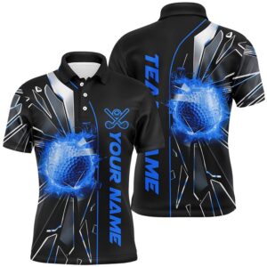 Black And Blue Fire Golf Ball Broken…
