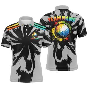 Black And Gray Pattern Custom Watercolor Golf…