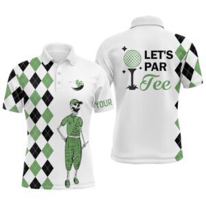 Black And Green Argyle Pattern Men’s Golf…