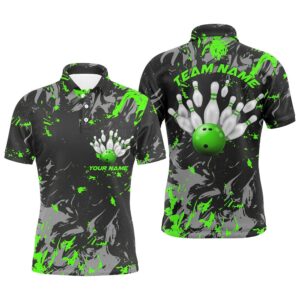 Black And Green Camo Bowling Team Shirts…