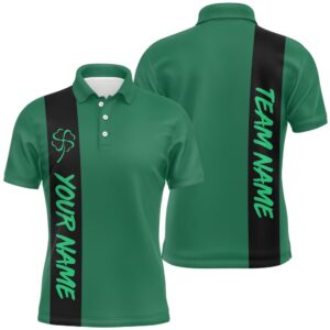 Black And Green Retro Lucky Mens Polo…