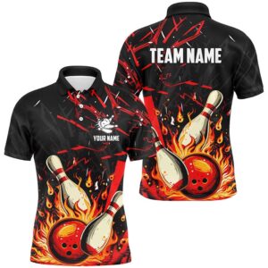 Black And Red Mens Bowling Shirts Custom…