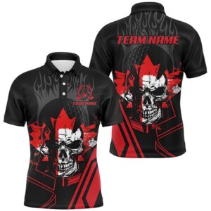 Black And Red Skull Canadian Flag Men’s…