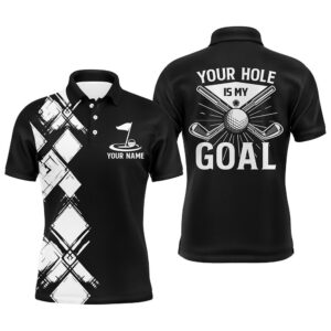 Black And White Argyle Pattern Men Golf…