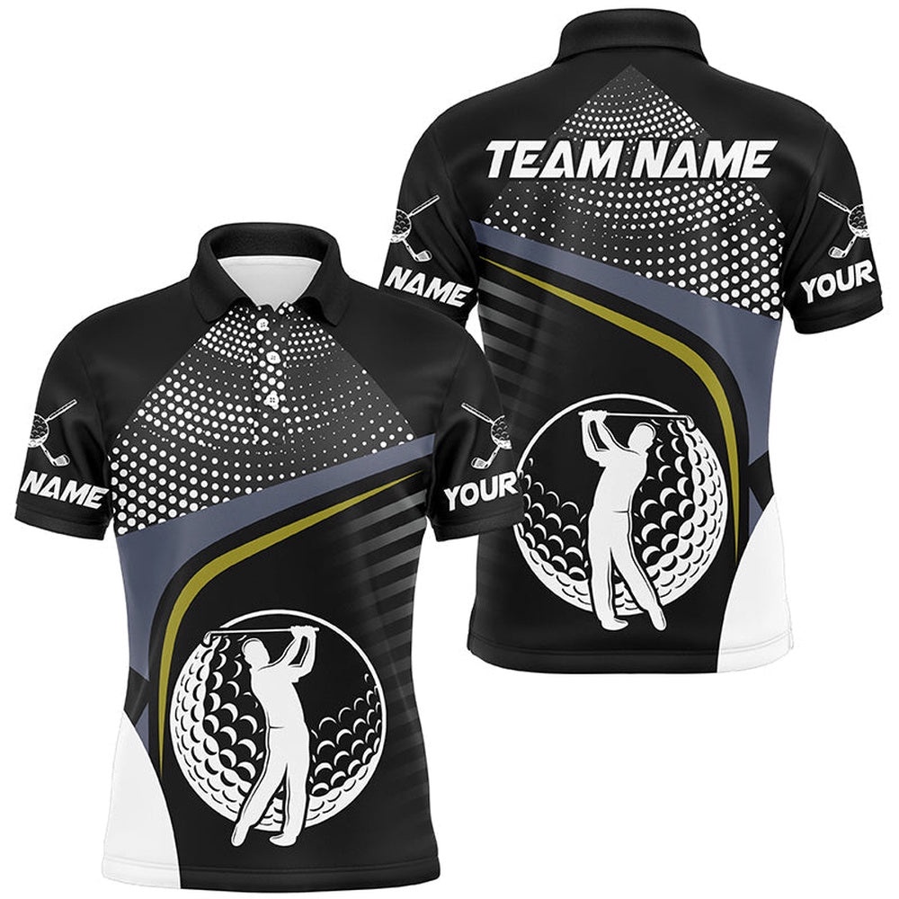 Black And White Golf Ball Custom Men’s Golf Attire For Men, Golf Polo Shirt, Golf Shirts Black And White Golf Ball Custom Men’s Golf Attire For Men, Golf Polo Shirt, Golf Shirts