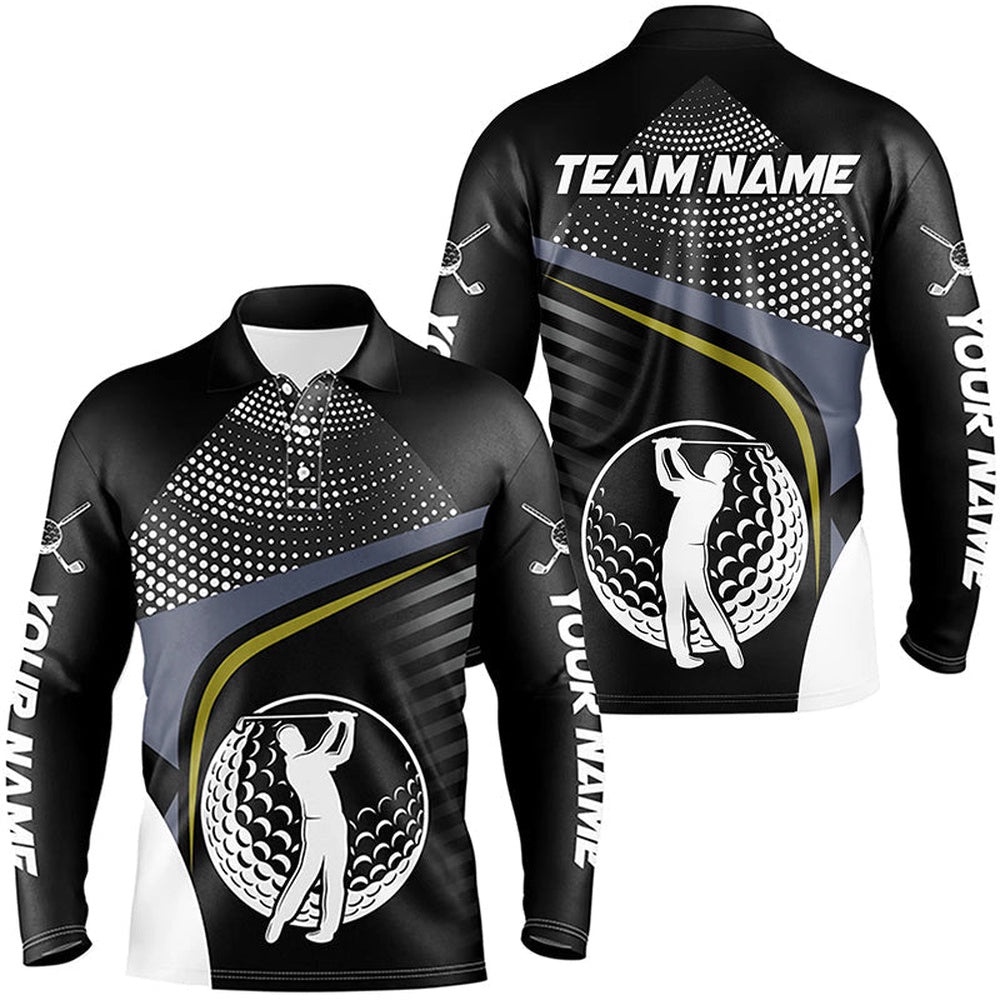 Black And White Golf Ball Custom Men’s Golf Attire For Men, Golf Polo Shirt, Golf Shirts Black And White Golf Ball Custom Men’s Golf Attire For Men, Golf Polo Shirt, Golf Shirts