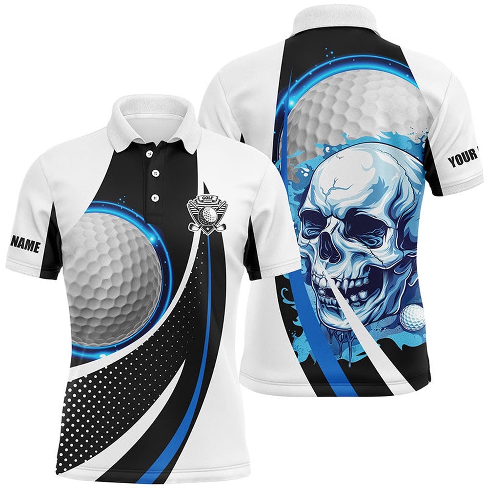Black And White Golf Skull Men’s Golf Polo Shirt Custom Golf Attire For Men, Gifts For Golfer Blue, Golf Polo Shirt, Golf Shirts Black And White Golf Skull Men’s Golf Polo Shirt Custom Golf Attire For Men, Gifts For Golfer Blue, Golf Polo Shirt, Golf Shirts