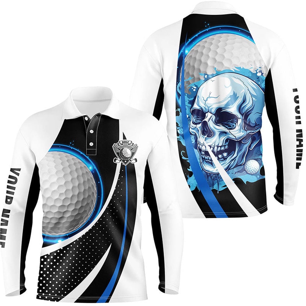Black And White Golf Skull Men’s Golf Polo Shirt Custom Golf Attire For Men, Gifts For Golfer Blue, Golf Polo Shirt, Golf Shirts Black And White Golf Skull Men’s Golf Polo Shirt Custom Golf Attire For Men, Gifts For Golfer Blue, Golf Polo Shirt, Golf Shirts