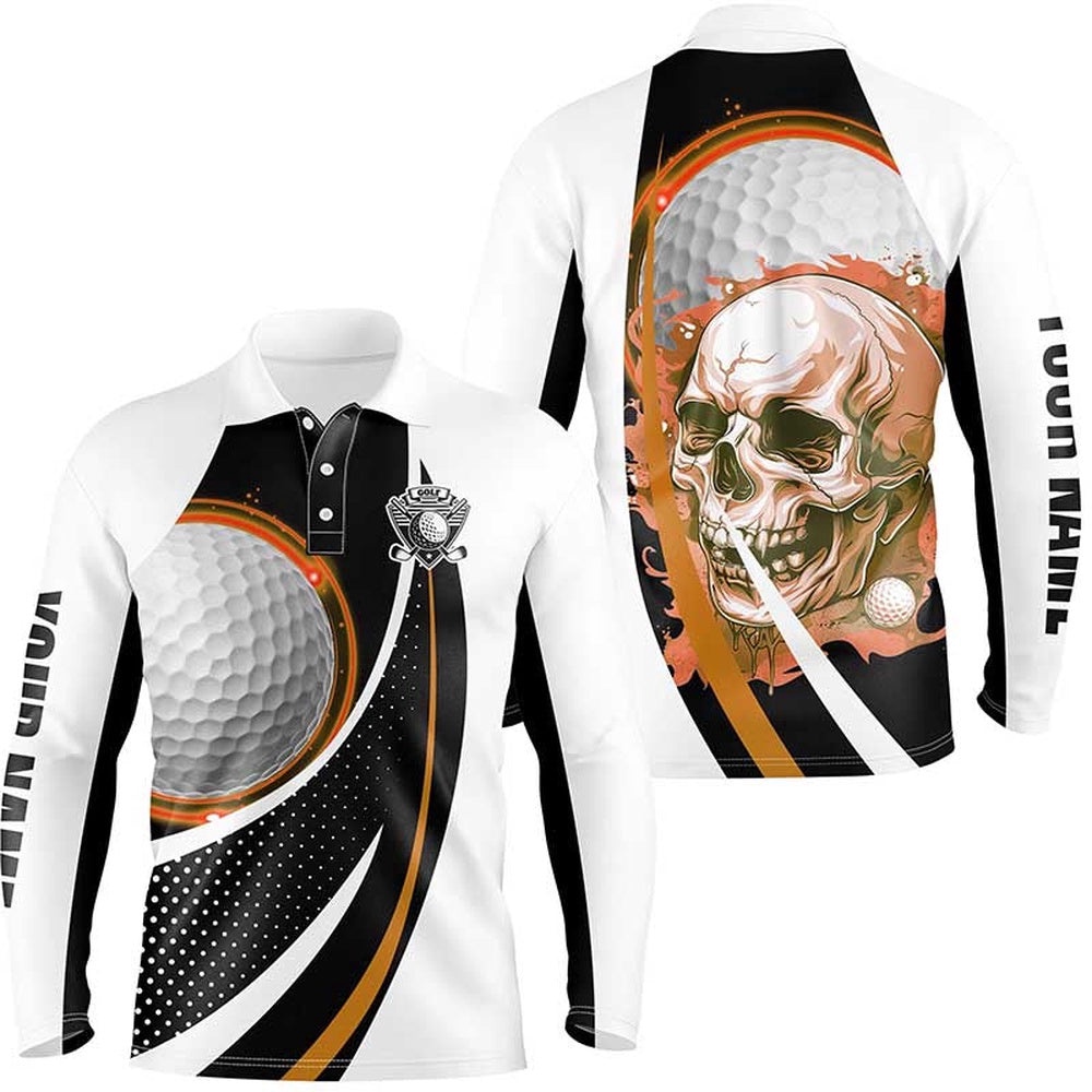 Black And White Golf Skull Men’s Golf Polo Shirt Custom Golf Attire For Men, Gifts For Golfer Orange, Golf Polo Shirt, Golf Shirts Black And White Golf Skull Men’s Golf Polo Shirt Custom Golf Attire For Men, Gifts For Golfer Orange, Golf Polo Shirt, Golf Shirts