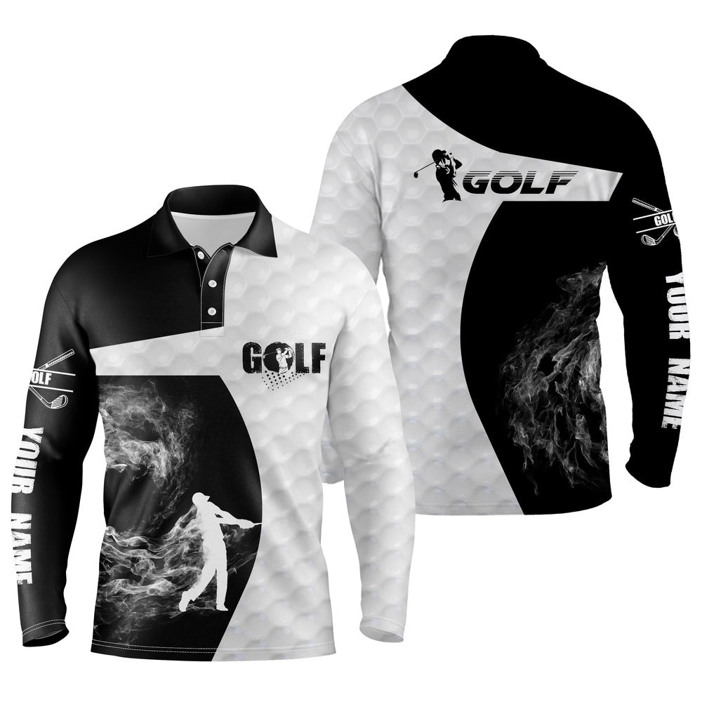 Black And White Long Sleeve Golf Polo Shirts For Men’s Custom Golf Shirts, Golfer Gifts, Golf Polo Shirt, Golf Shirts Black And White Long Sleeve Golf Polo Shirts For Men’s Custom Golf Shirts, Golfer Gifts, Golf Polo Shirt, Golf Shirts
