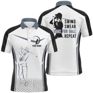 Black And White Men’s Golf Polo Shirt…