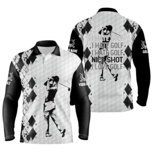 Black And White Men s Golf Polo Shirt I Hate Golf Nice Shot I Love Golf Custom Name Funny Golf Gifts Golf Polo Shirt Golf Shirts 2 llpbbb.jpg