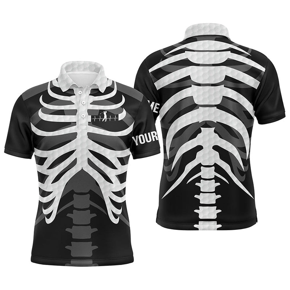 Black And White Men’s Golf Polo Shirts Custom Golf Heartbeat Skeleton Halloween Golf Attire For Men, Golf Polo Shirt, Golf Shirts Black And White Men’s Golf Polo Shirts Custom Golf Heartbeat Skeleton Halloween Golf Attire For Men, Golf Polo Shirt, Golf Shirts