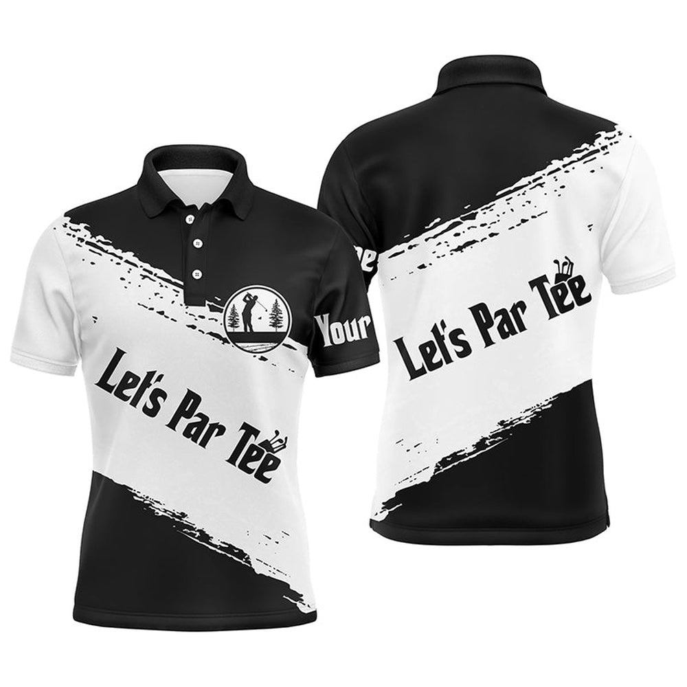 Black And White Men’s Golf Polo Shirts Custom Name Let’S Par Tee Best Men’s Golf Wear, Golf Polo Shirt, Golf Shirts Black And White Men’s Golf Polo Shirts Custom Name Let’S Par Tee Best Men’s Golf Wear, Golf Polo Shirt, Golf Shirts