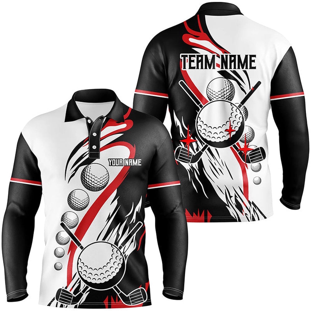 Black And White Retro Men’s Golf Polo Shirt Custom Cool Golf Shirts Red, Golf Polo Shirt, Golf Shirts Black And White Retro Men’s Golf Polo Shirt Custom Cool Golf Shirts Red, Golf Polo Shirt, Golf Shirts