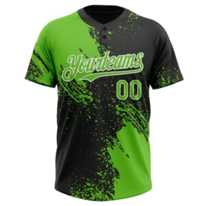 Black Aurora Green White 3D Pattern Abstract Brush Stroke Two Button Unisex Softball Jersey Custom Team Softball Jersey 2 c01srk.jpg