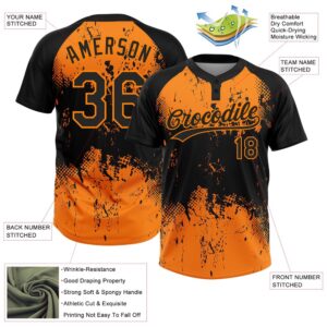 Black Bay Orange 3D Pattern Abstract Splatter Grunge Art Two Button Unisex Softball Jersey Custom Team Softball Jersey 3 xzz9ok.jpg