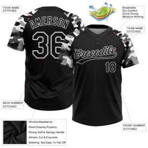 Black Black Camo 3D Pattern Two Button Unisex Softball Jersey Custom Team Softball Jersey 3 secbup.jpg