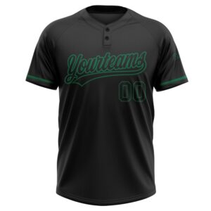Black Black Kelly Green Two Button Unisex Softball Jersey Custom Team Softball Jersey 2 xdovo0.jpg