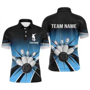 Black&Blue Bowling Polo Shirt Vintage Custom Bowling…