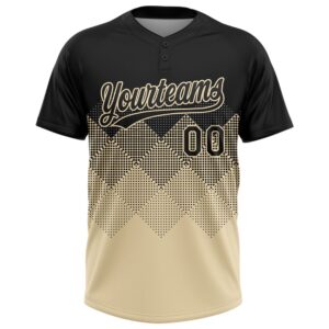 Black Cream 3D Pattern Gradient Square Shapes Two Button Unisex Softball Jersey Custom Team Softball Jersey 2 rpwy76.jpg