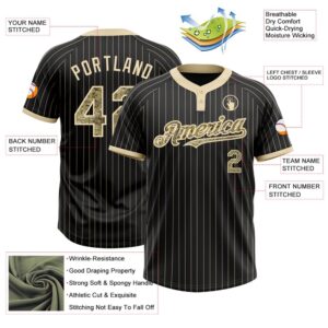 Black Cream Pinstripe Camo Two Button Unisex Softball Jersey Custom Team Softball Jersey 3 zlrcnd.jpg