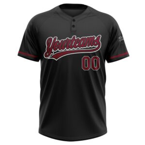 Black Crimson White Two Button Unisex Softball Jersey Custom Team Softball Jersey 2 hrp501.jpg