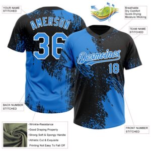 Black Electric Blue White 3D Pattern Abstract Brush Stroke Two Button Unisex Softball Jersey Custom Team Softball Jersey 3 nyyrgz.jpg