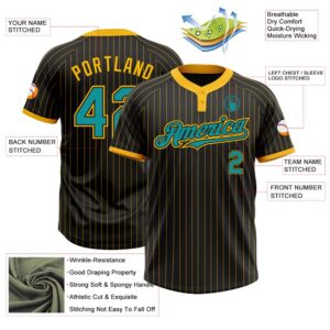 Black Gold Pinstripe Teal Two Button Unisex Softball Jersey Custom Team Softball Jersey 3 tofvnk.jpg