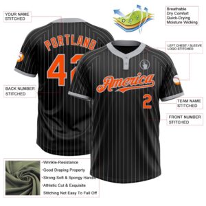 Black Gray Pinstripe Orange Two Button Unisex Softball Jersey Custom Team Softball Jersey 3 xemaiw.jpg