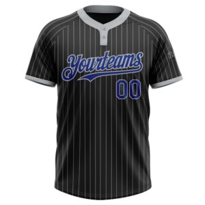 Black Gray Pinstripe Royal Two Button Unisex Softball Jersey Custom Team Softball Jersey 2 oothq6.jpg